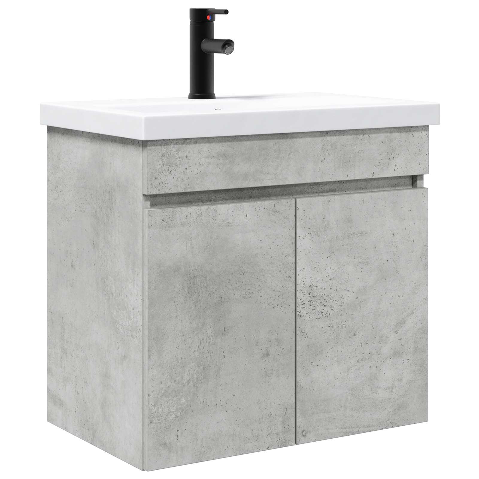 Meuble de salle de bain avec robinet Gris béton - XIOS