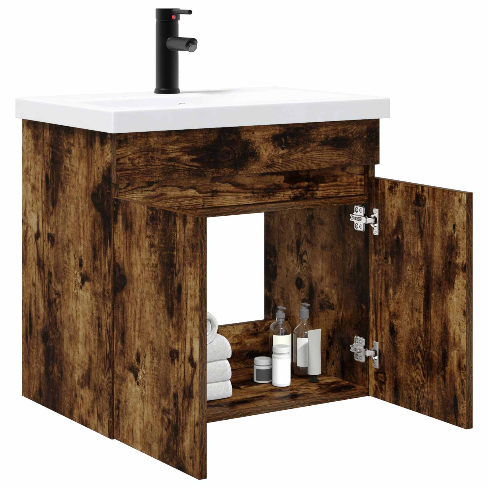 Meuble de salle de bain avec robinet Chêne fumé - XIOS