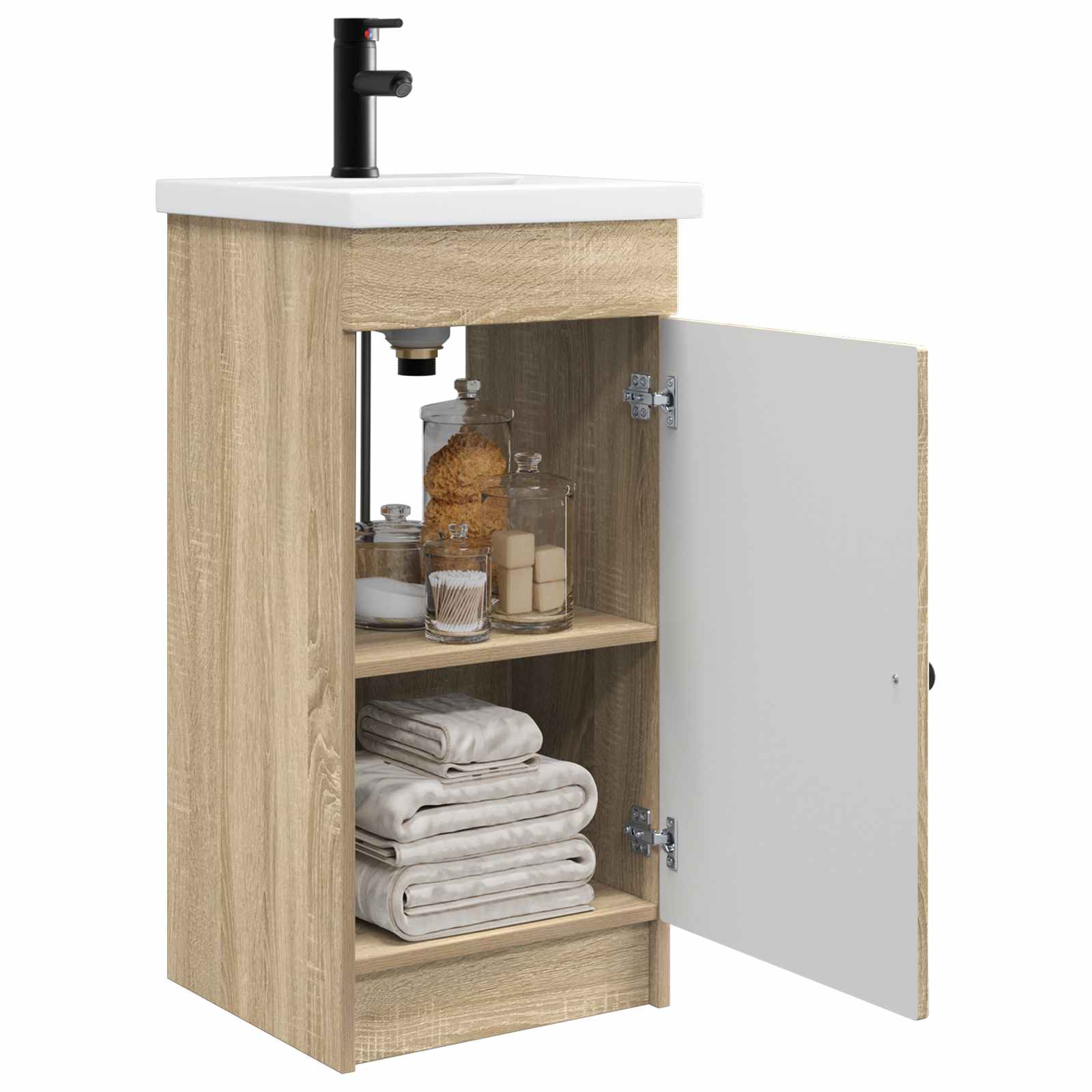 Meuble de salle de bain avec évier Chêne Sonoma
