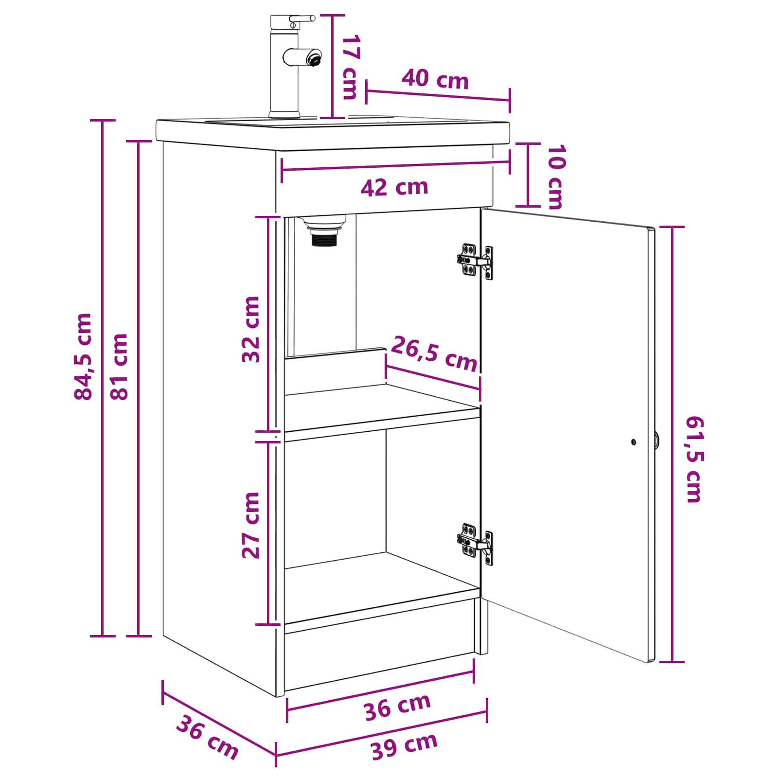 Meuble de salle de bain avec évier Blanc brillant