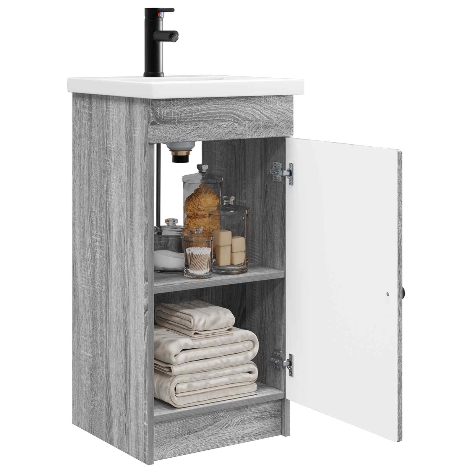 Meuble de salle de bain avec évier Sonoma gris