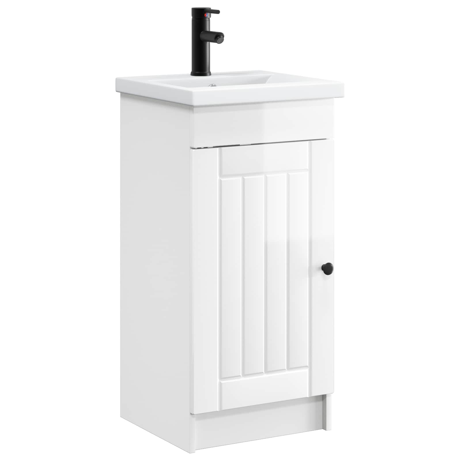 Meuble de salle de bain avec évier Blanc brillant