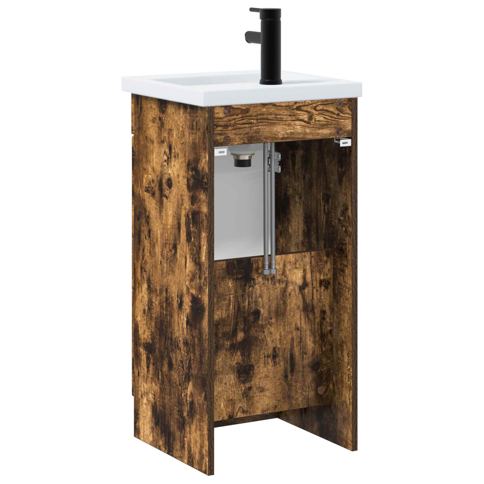 Meuble de salle de bain avec évier Chêne fumé 42 x 40 x 84,5 cm