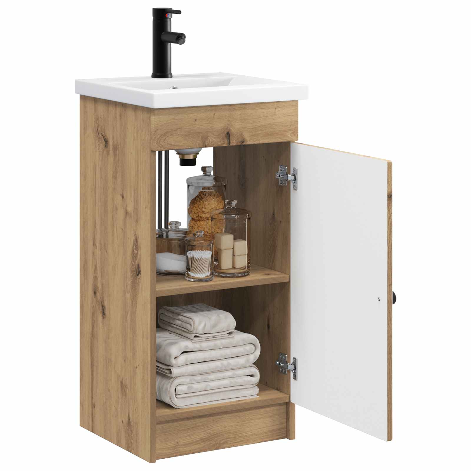 Meuble de salle de bain avec évier Chêne artisanal