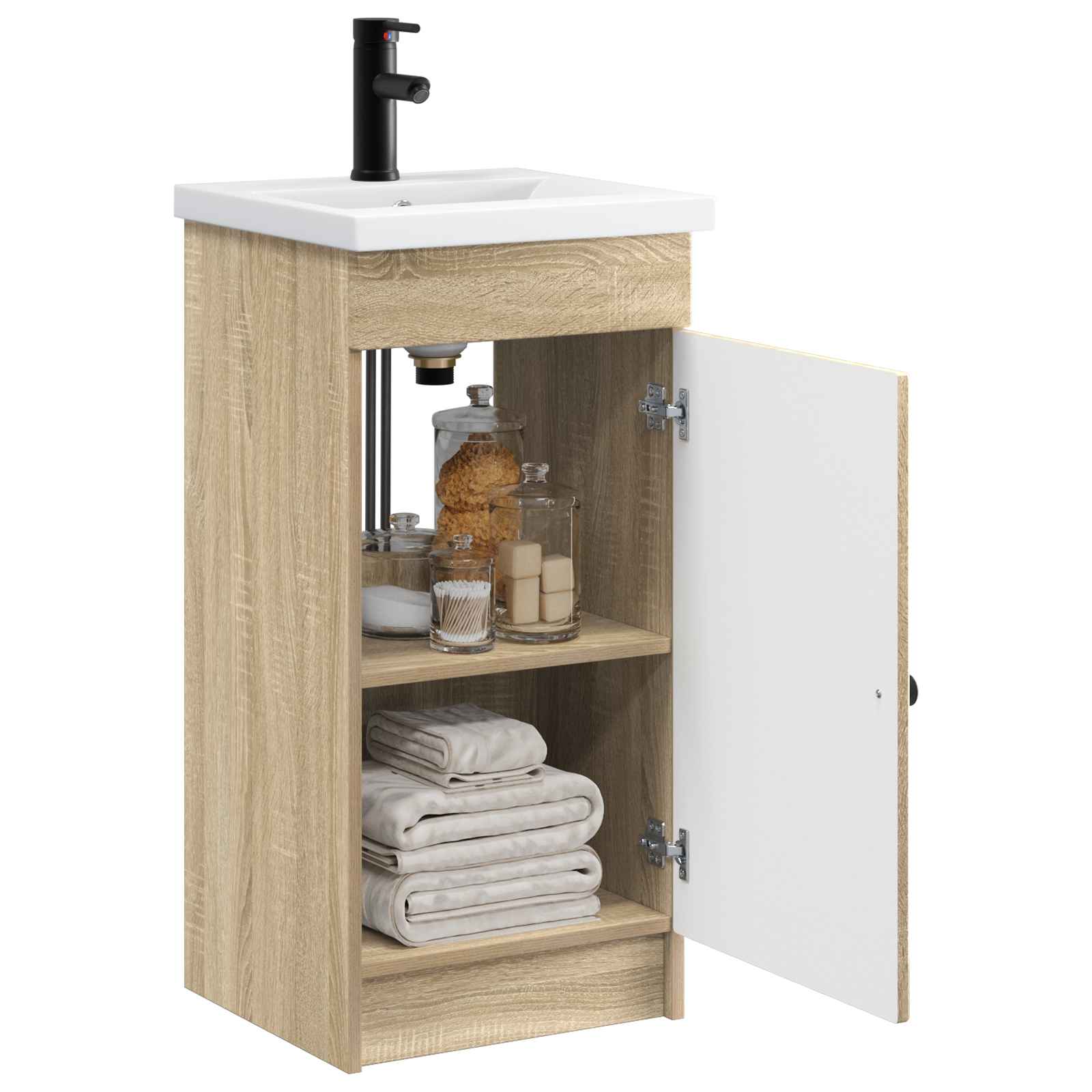 Meuble de salle de bain avec évier Chêne Sonoma