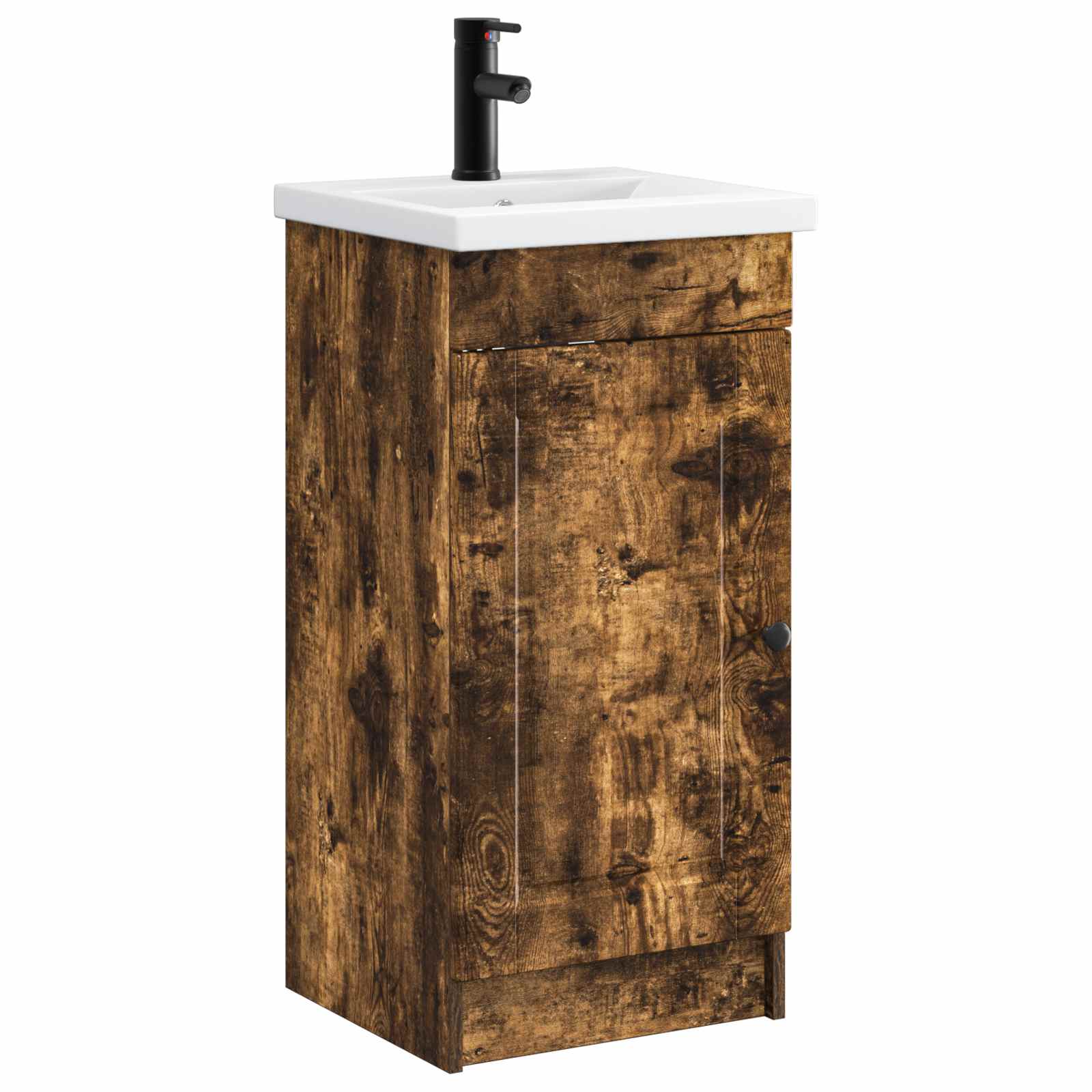 Meuble de salle de bain avec évier Chêne fumé 42 x 40 x 84,5 cm