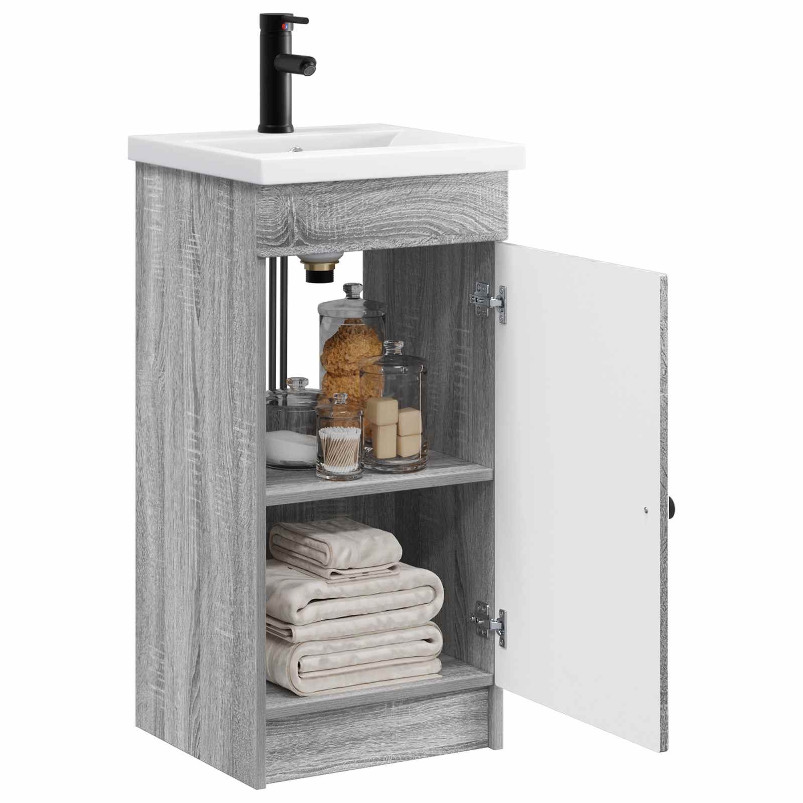 Meuble de salle de bain avec évier Sonoma gris