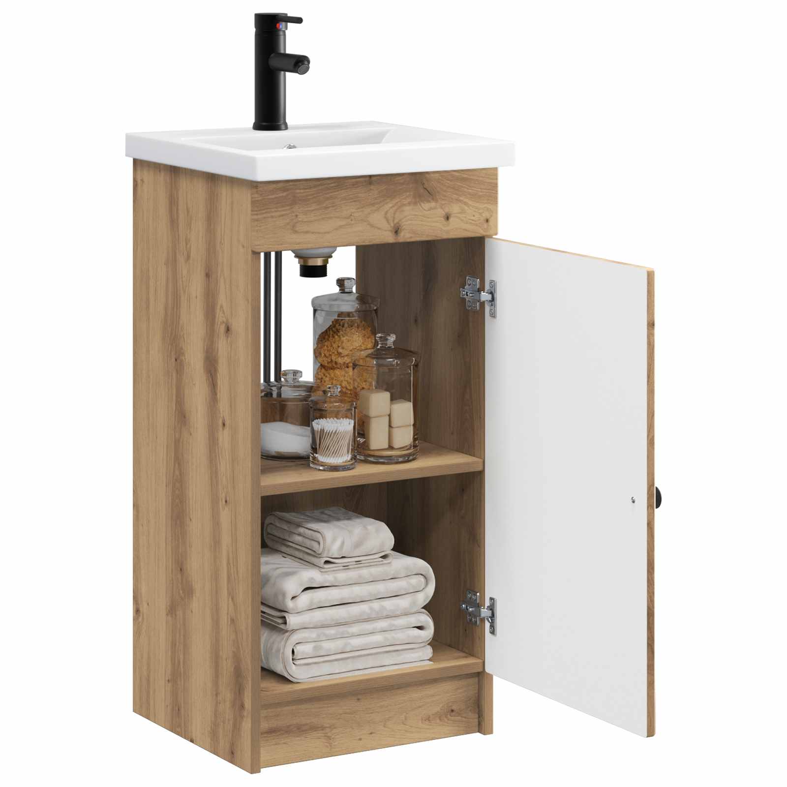 Meuble de salle de bain avec évier Chêne artisanal
