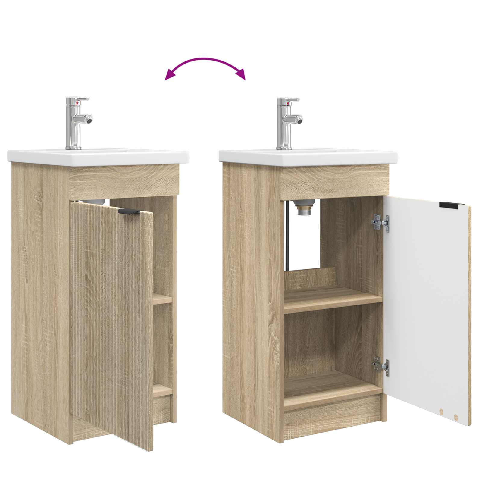Meuble de salle de bain avec évier Chêne Sonoma - XIOS
