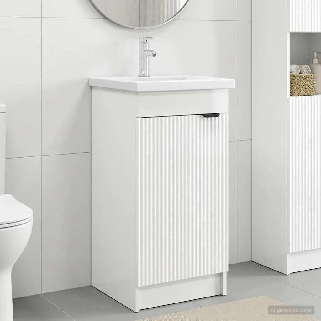Meuble de salle de bain avec évier Blanc brillant - XIOS