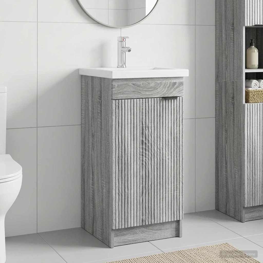 Meuble de salle de bain avec évier Sonoma gris