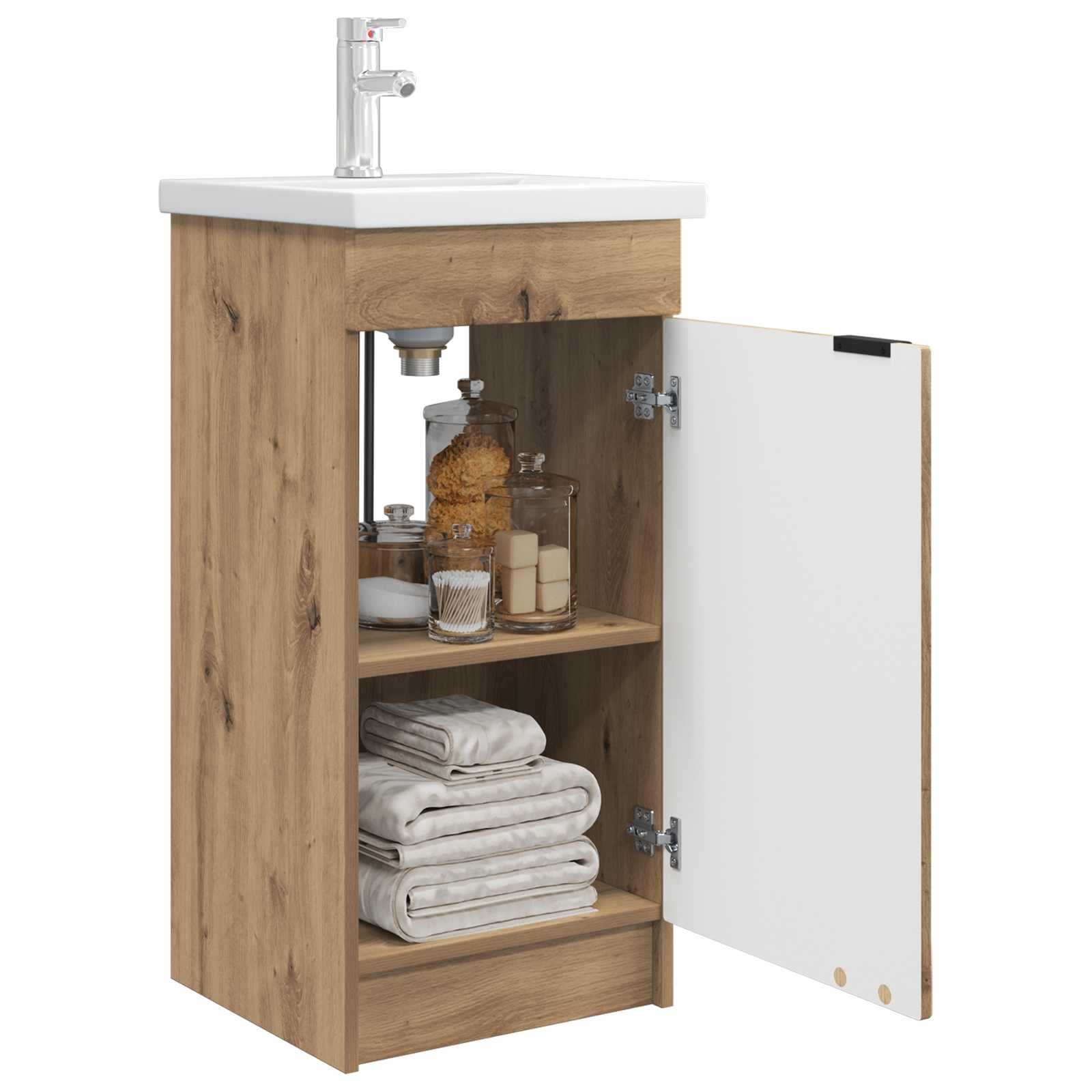 Meuble de salle de bain avec évier Chêne artisanal