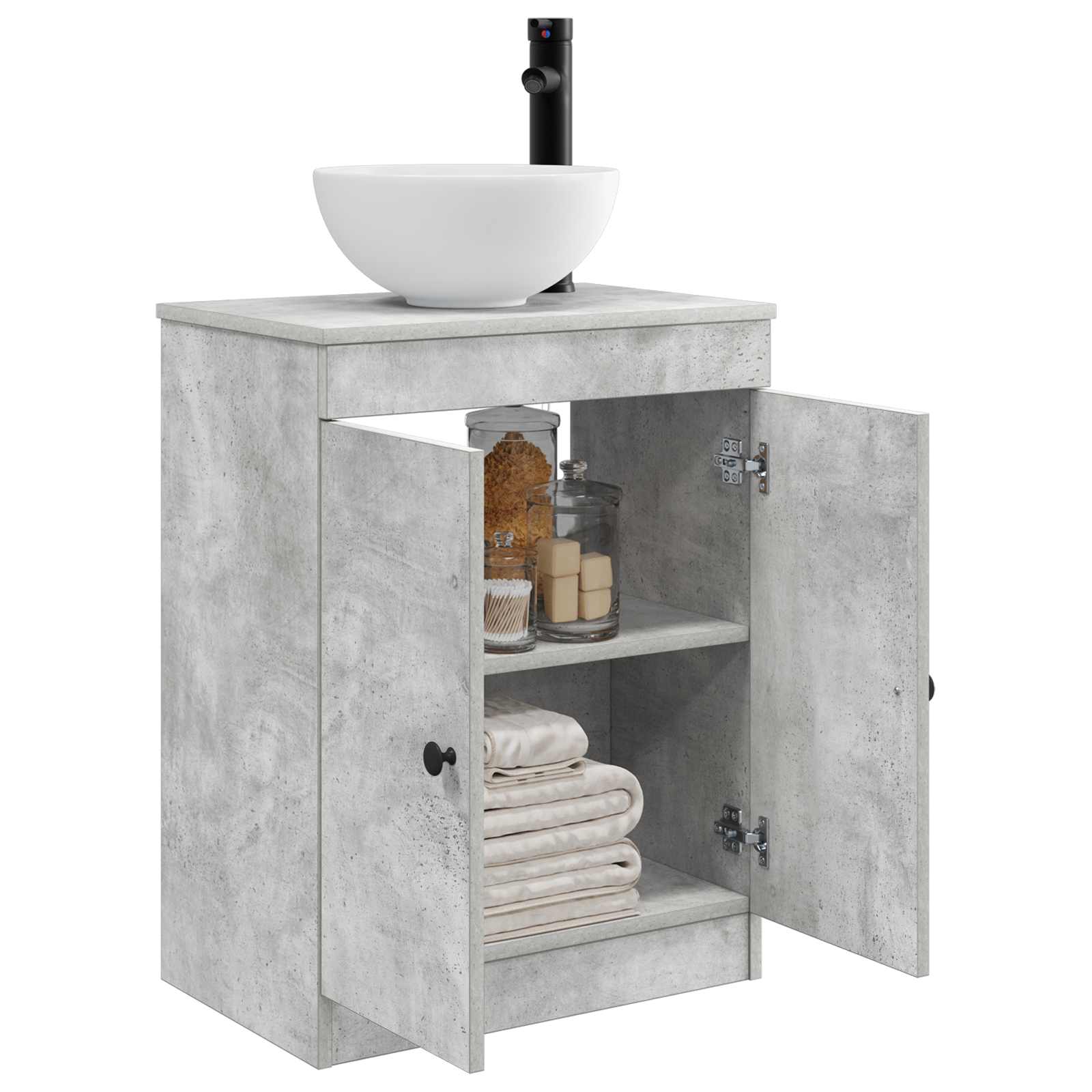 Meuble de salle de bain avec évier Gris béton 54 x 35 x 83 cm
