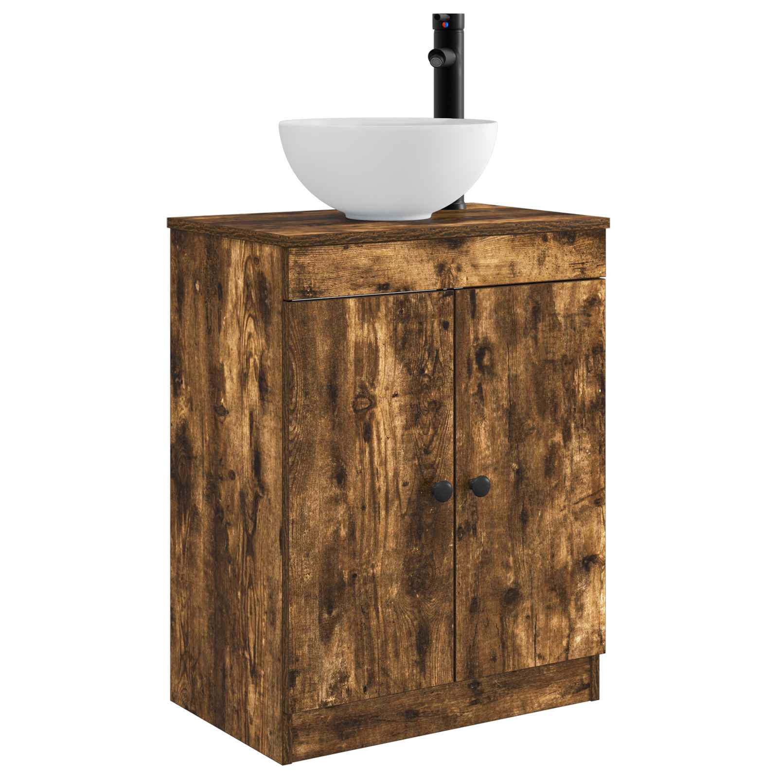 Meuble de salle de bain avec évier Chêne fumé 54 x 35 x 83 cm