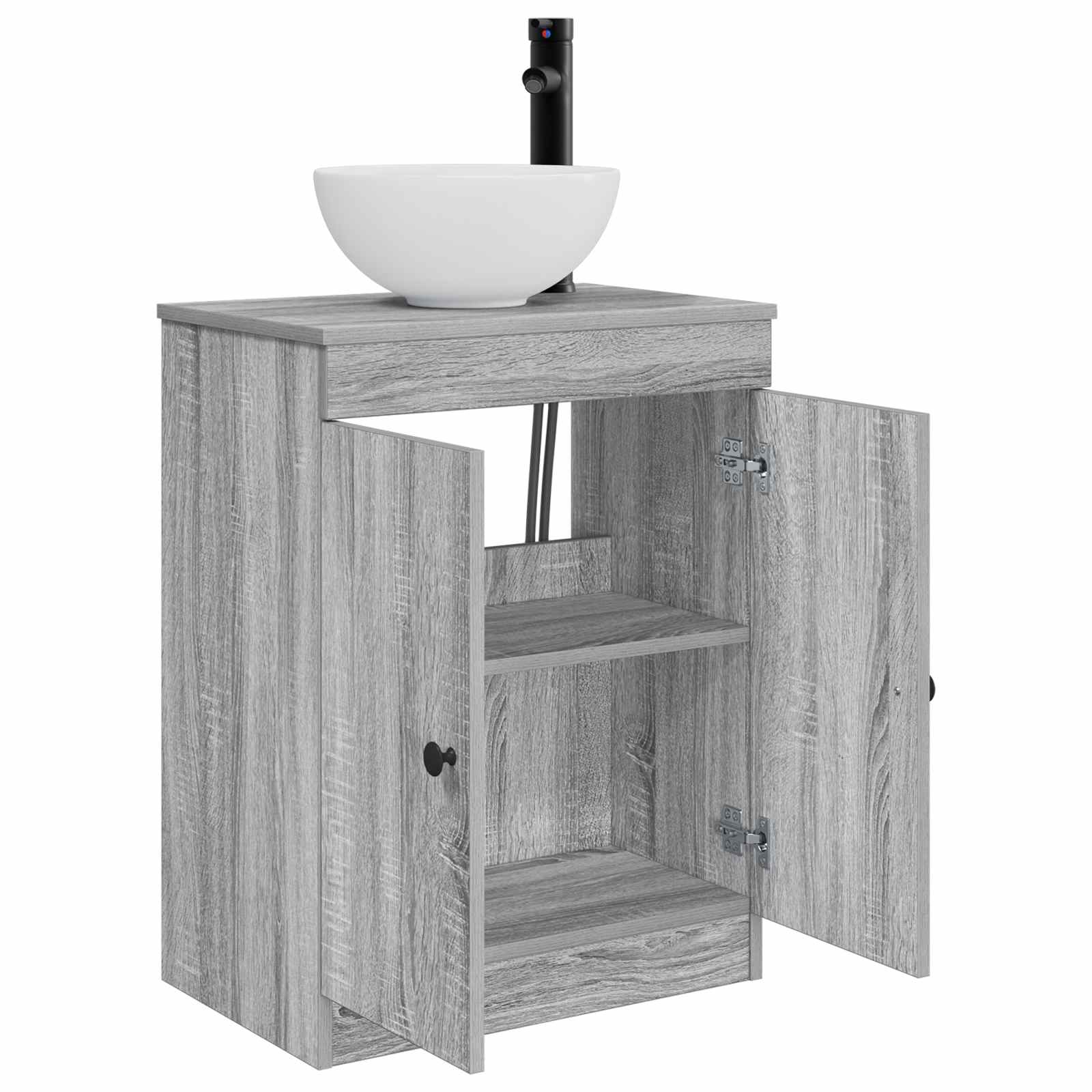 Meuble de salle de bain avec évier Sonoma gris 54 x 35 x 83 cm
