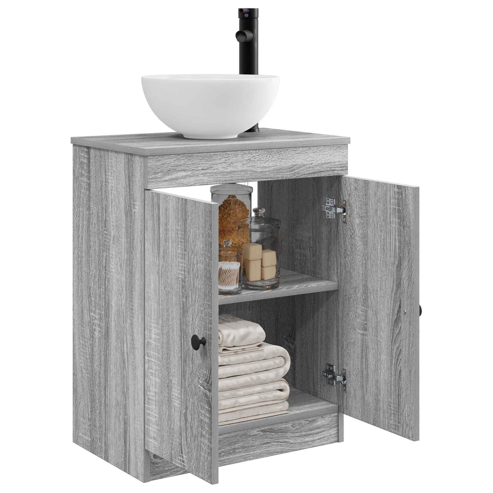 Meuble de salle de bain avec évier Sonoma gris 54 x 35 x 83 cm