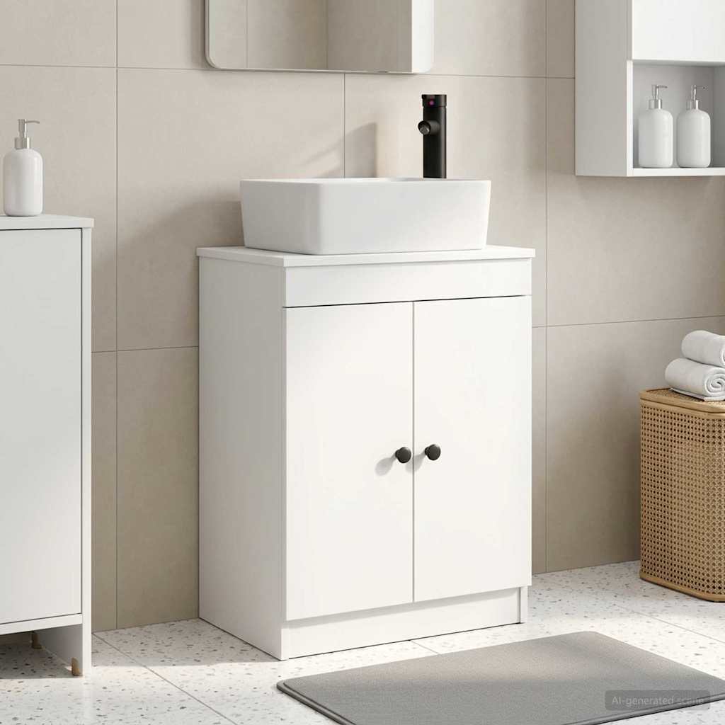 Meuble de salle de bain avec évier Blanc 54 x 35 x 83 cm