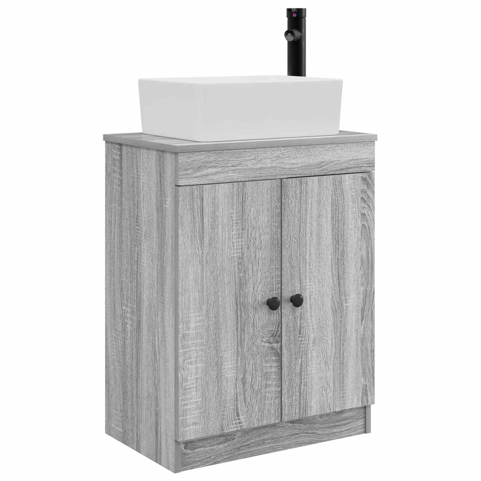 Meuble de salle de bain avec évier Sonoma gris 54 x 35 x 83 cm