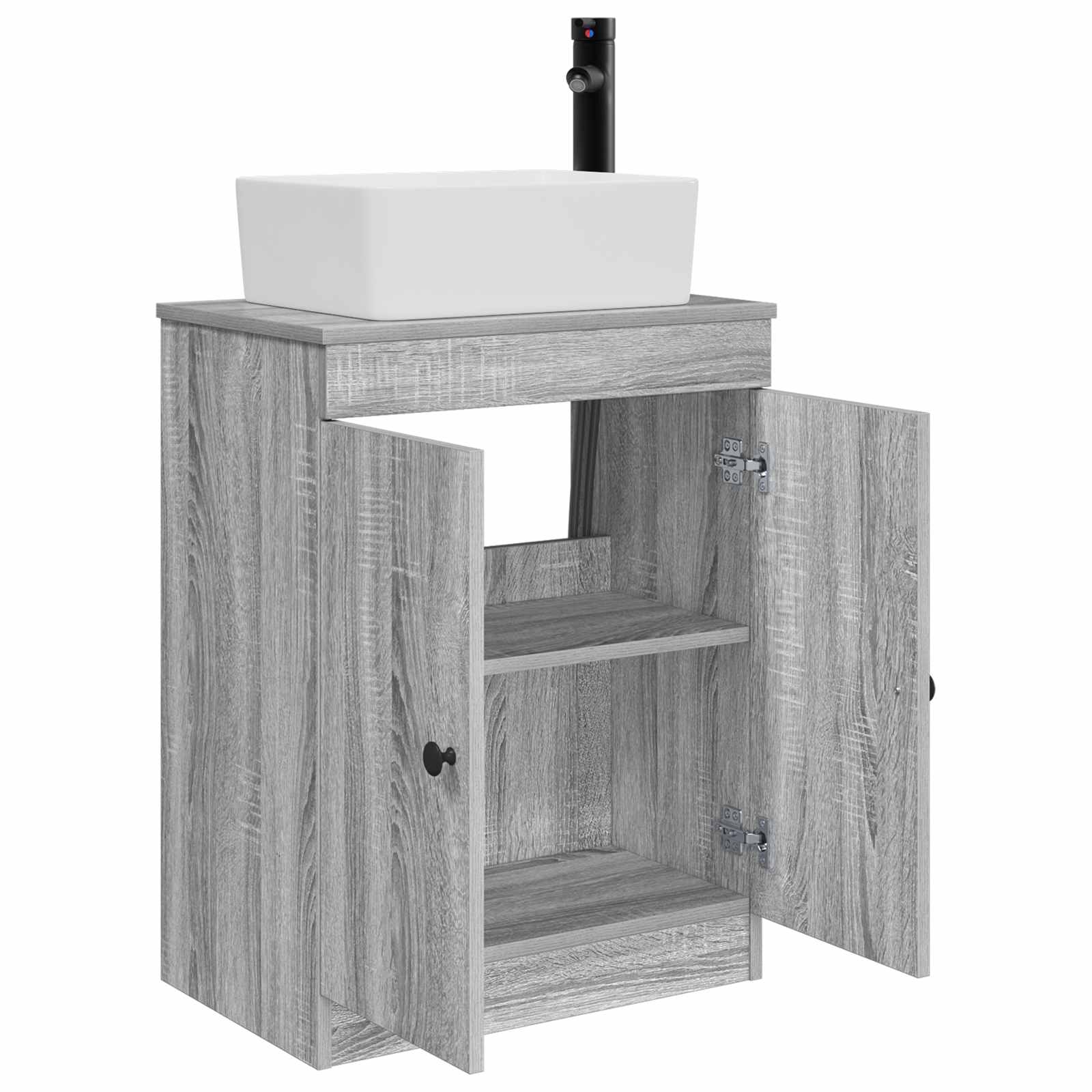 Meuble de salle de bain avec évier Sonoma gris 54 x 35 x 83 cm