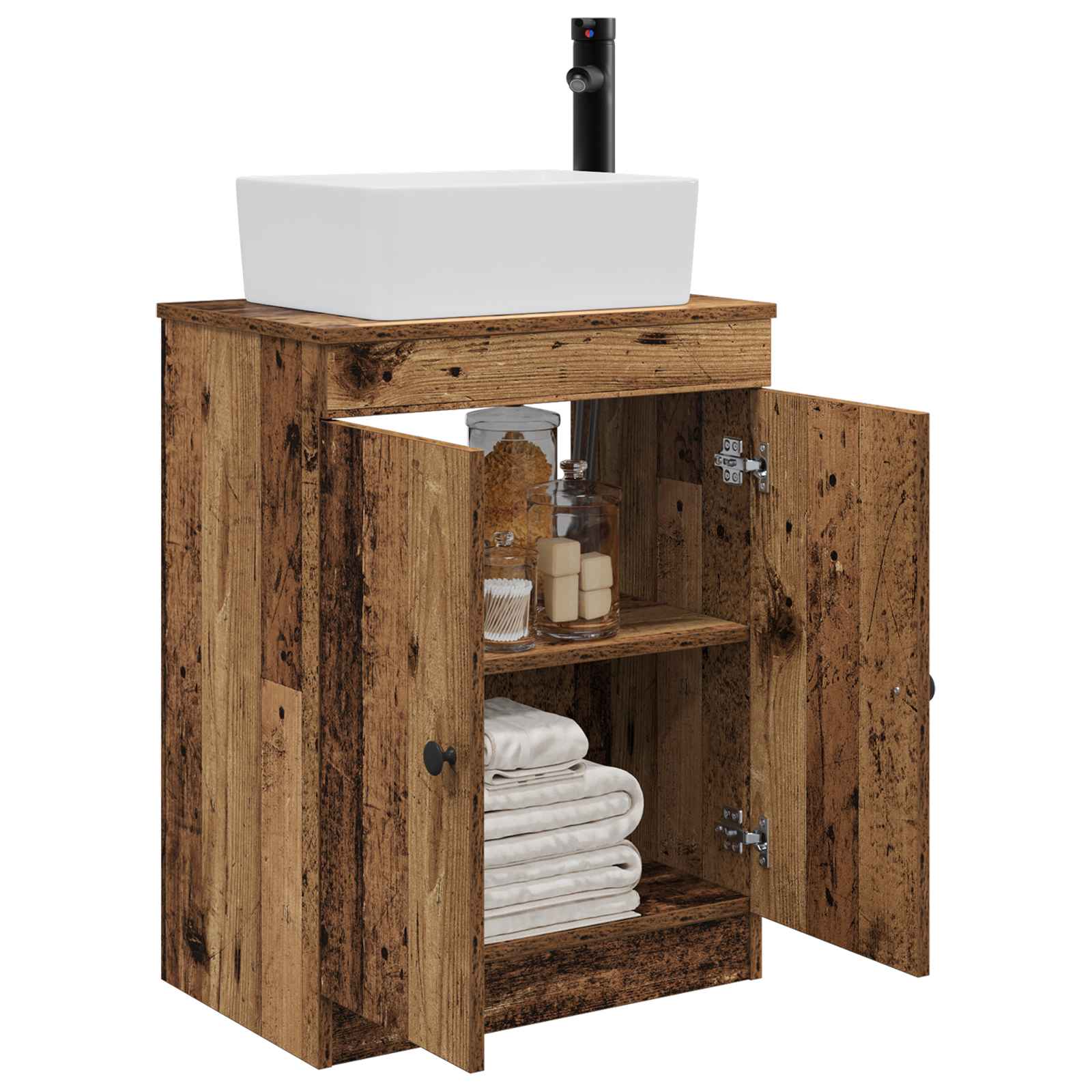 Meuble de salle de bain avec évier Bois ancien 54 x 35 x 83 cm