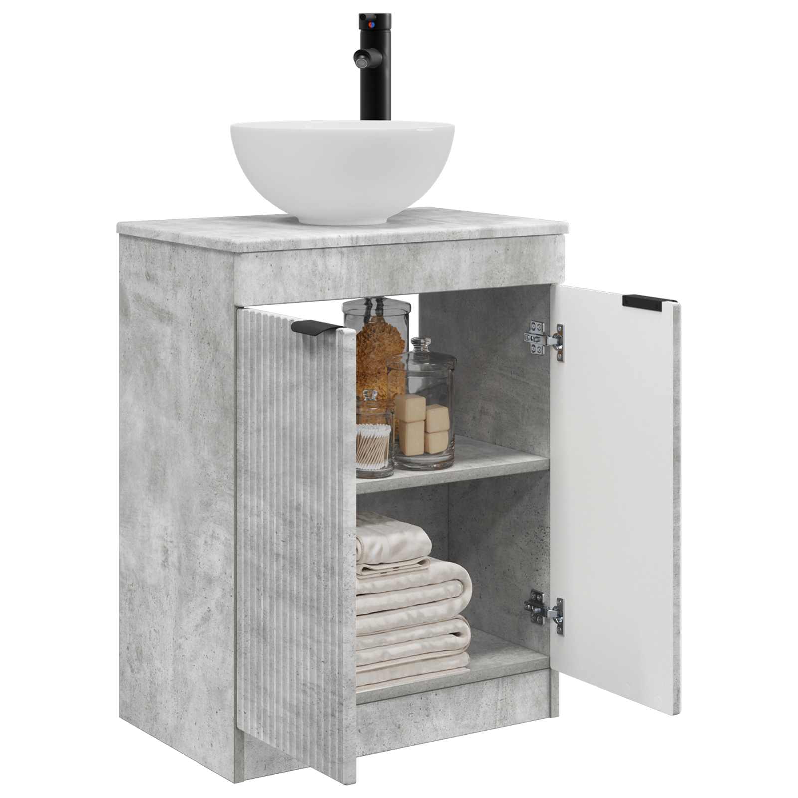 Meuble de salle de bain avec évier Gris béton 54 x 35 x 83 cm