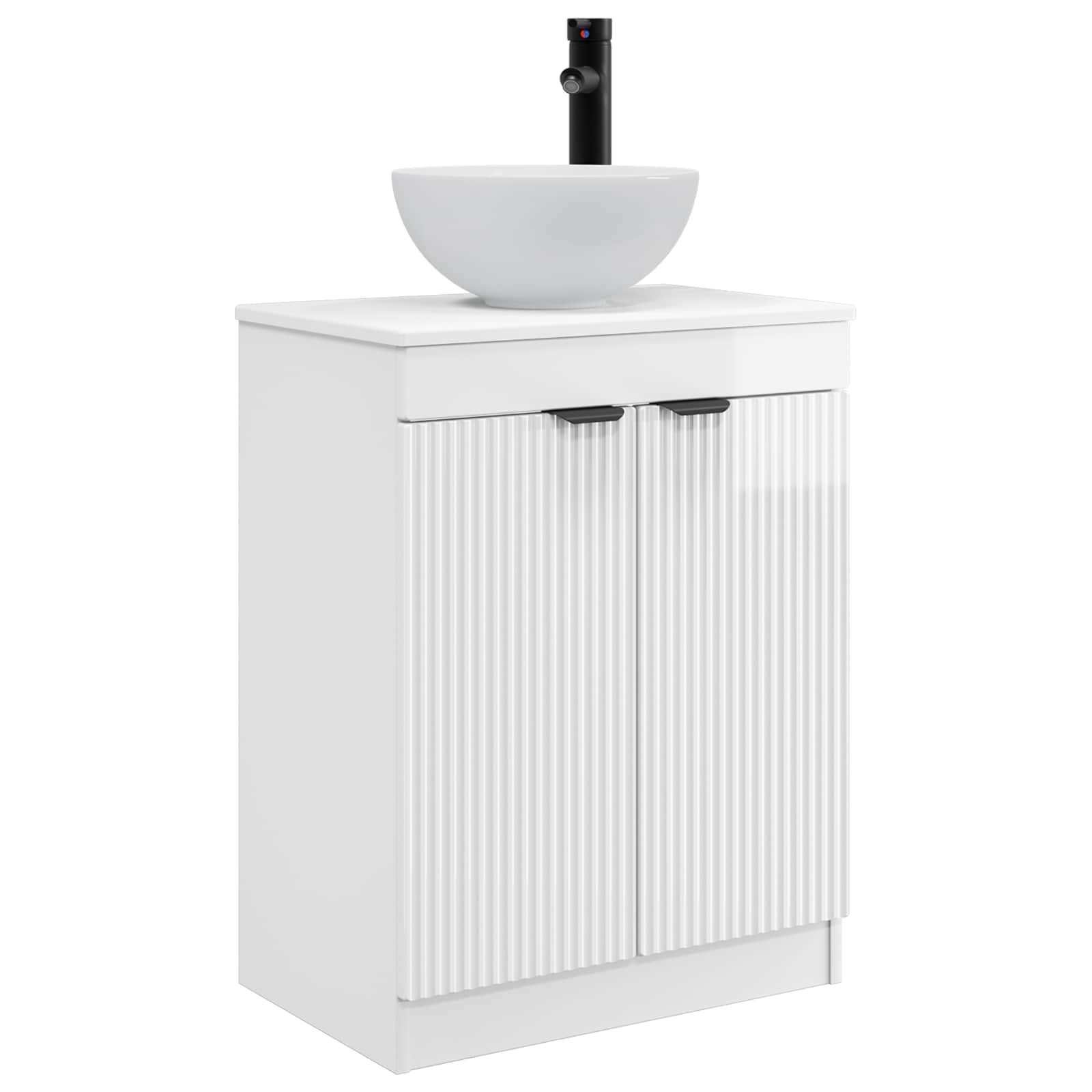 Meuble de salle de bain avec évier Blanc brillant