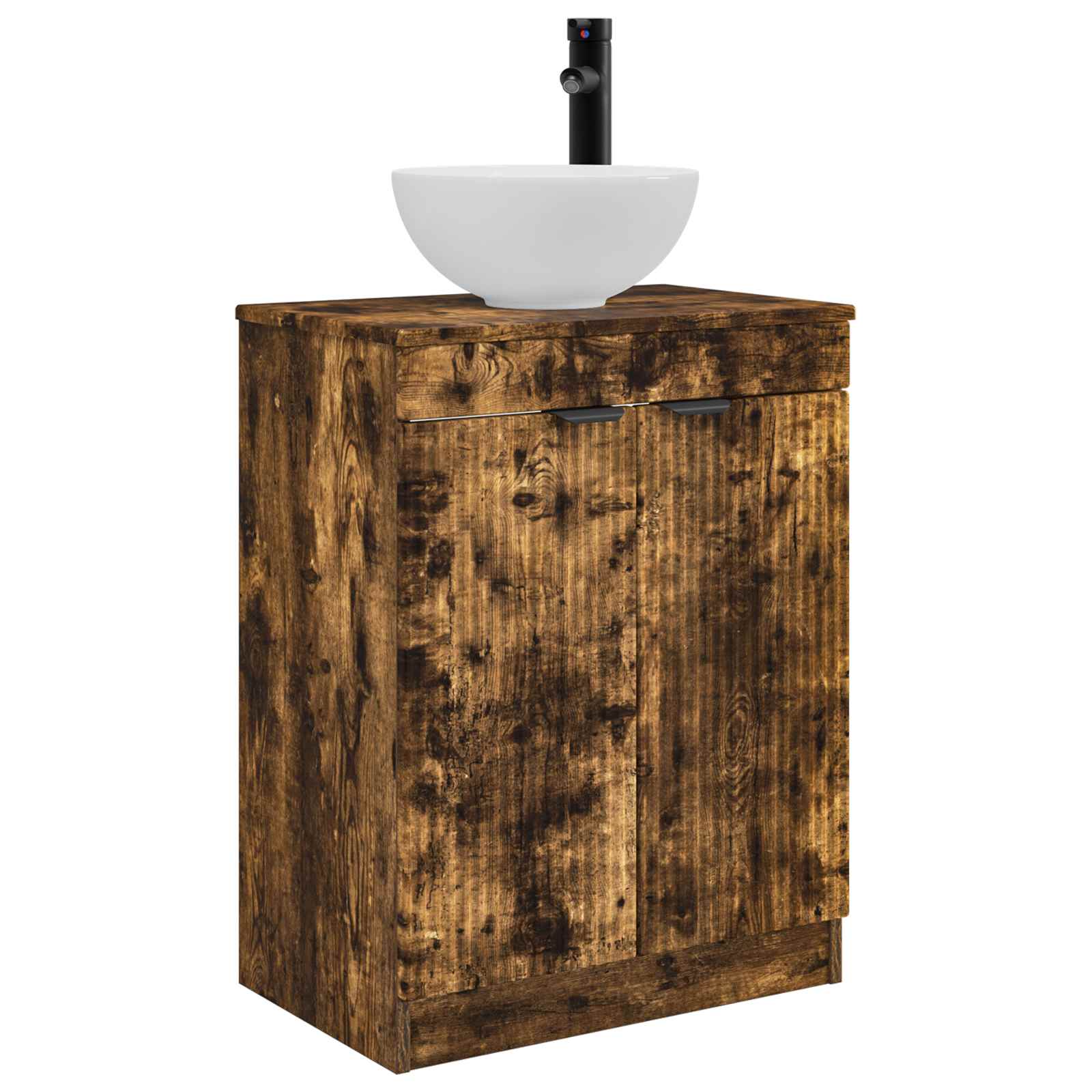 Meuble de salle de bain avec évier Chêne fumé 54 x 35 x 83 cm