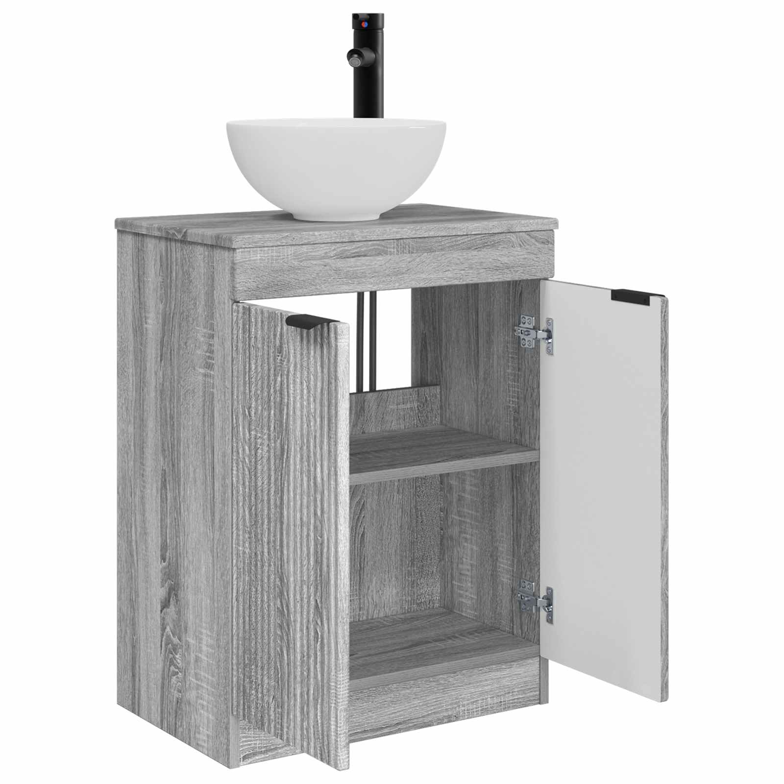 Meuble de salle de bain avec évier Sonoma gris 54 x 35 x 83 cm