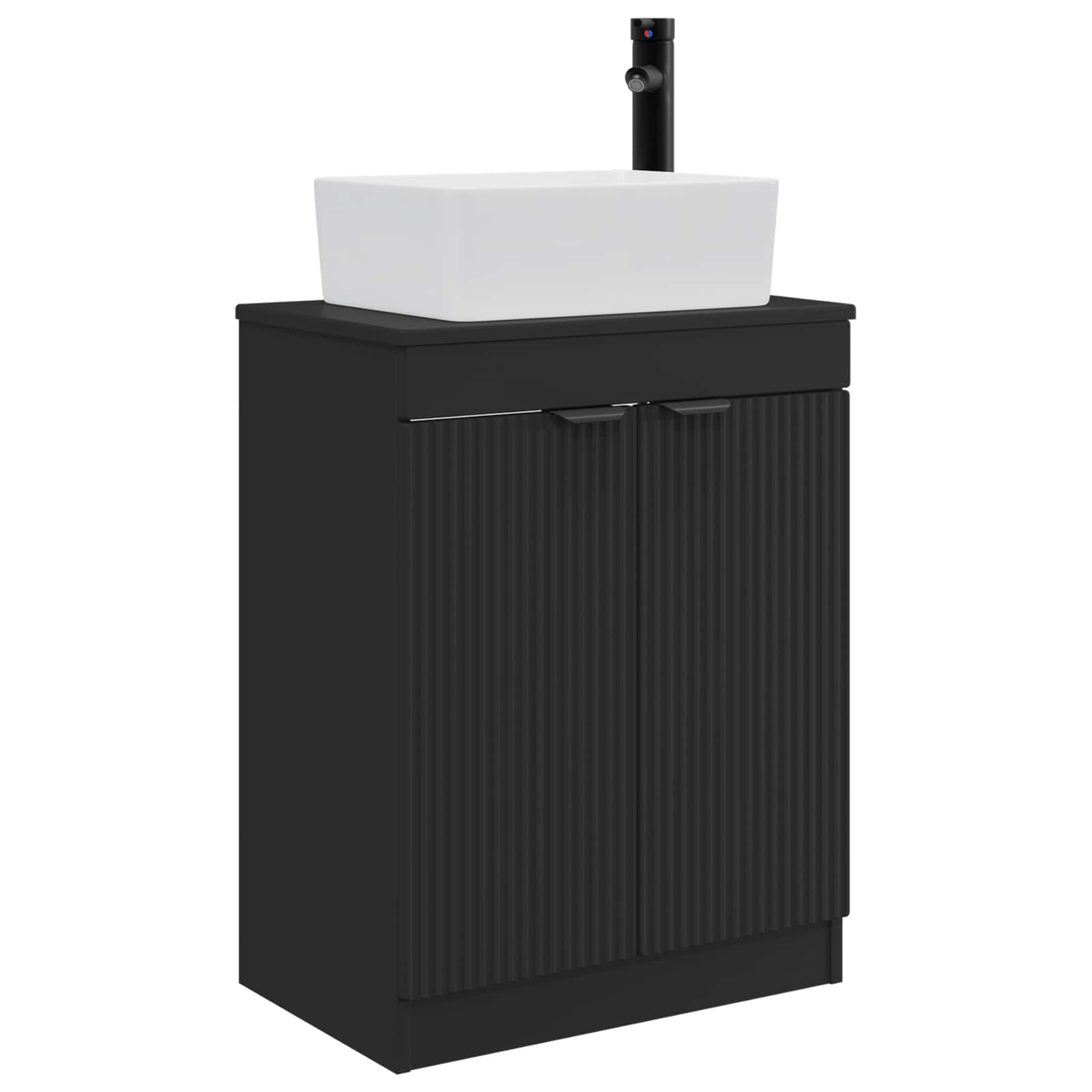 Meuble de salle de bain avec évier Noir 54 x 35 x 83 cm