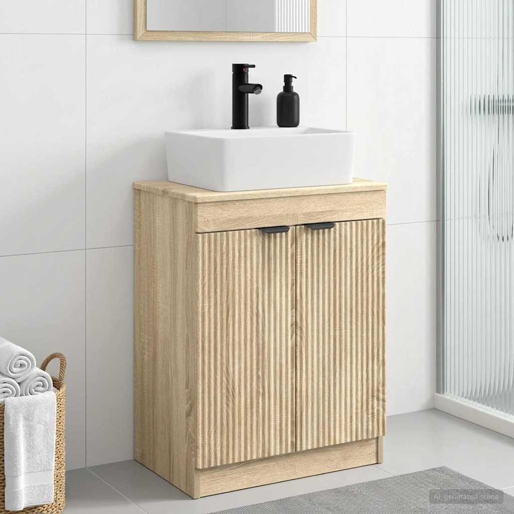 Meuble de salle de bain avec évier Chêne Sonoma 54 x 35 x 83 cm - XIOS