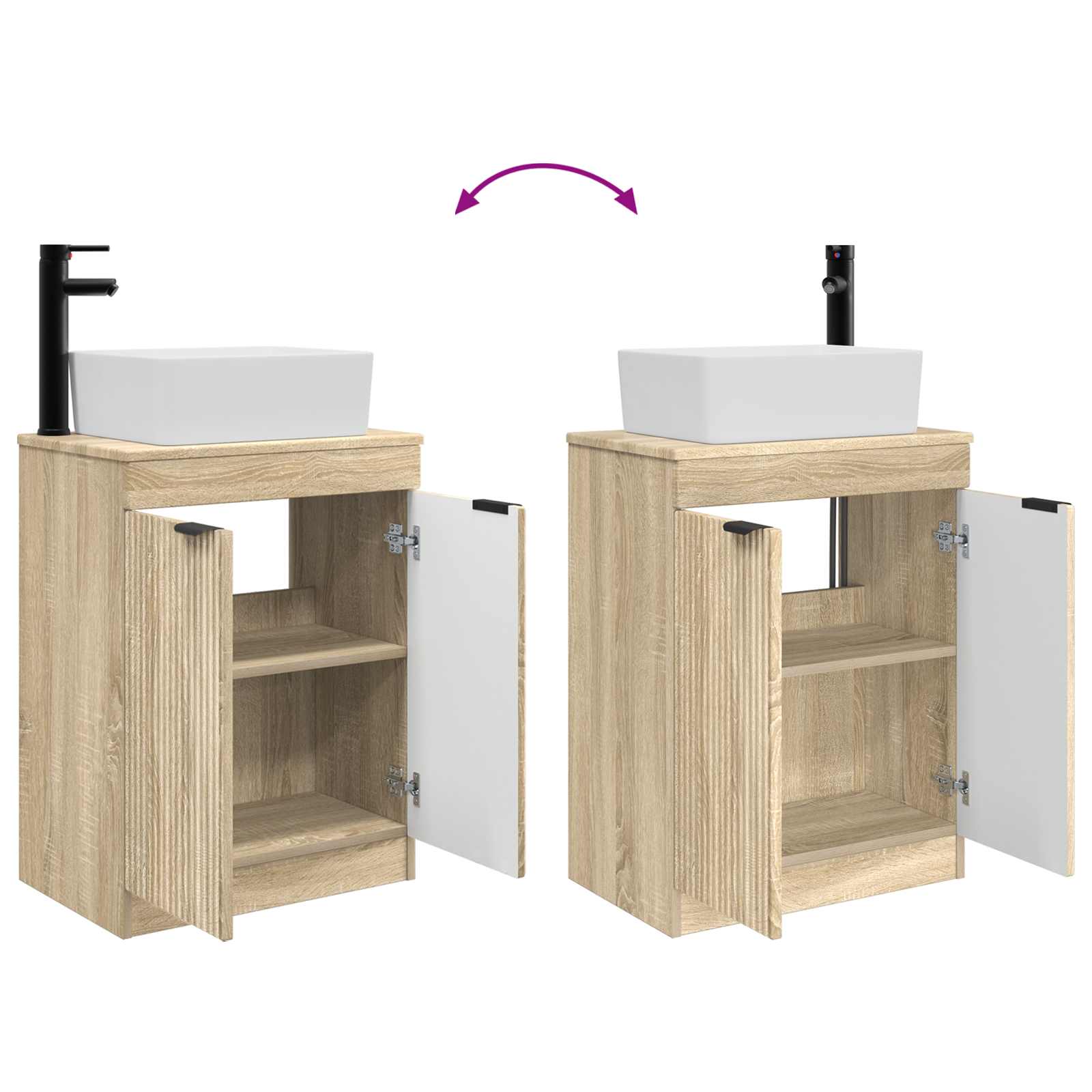 Meuble de salle de bain avec évier Chêne Sonoma 54 x 35 x 83 cm - XIOS