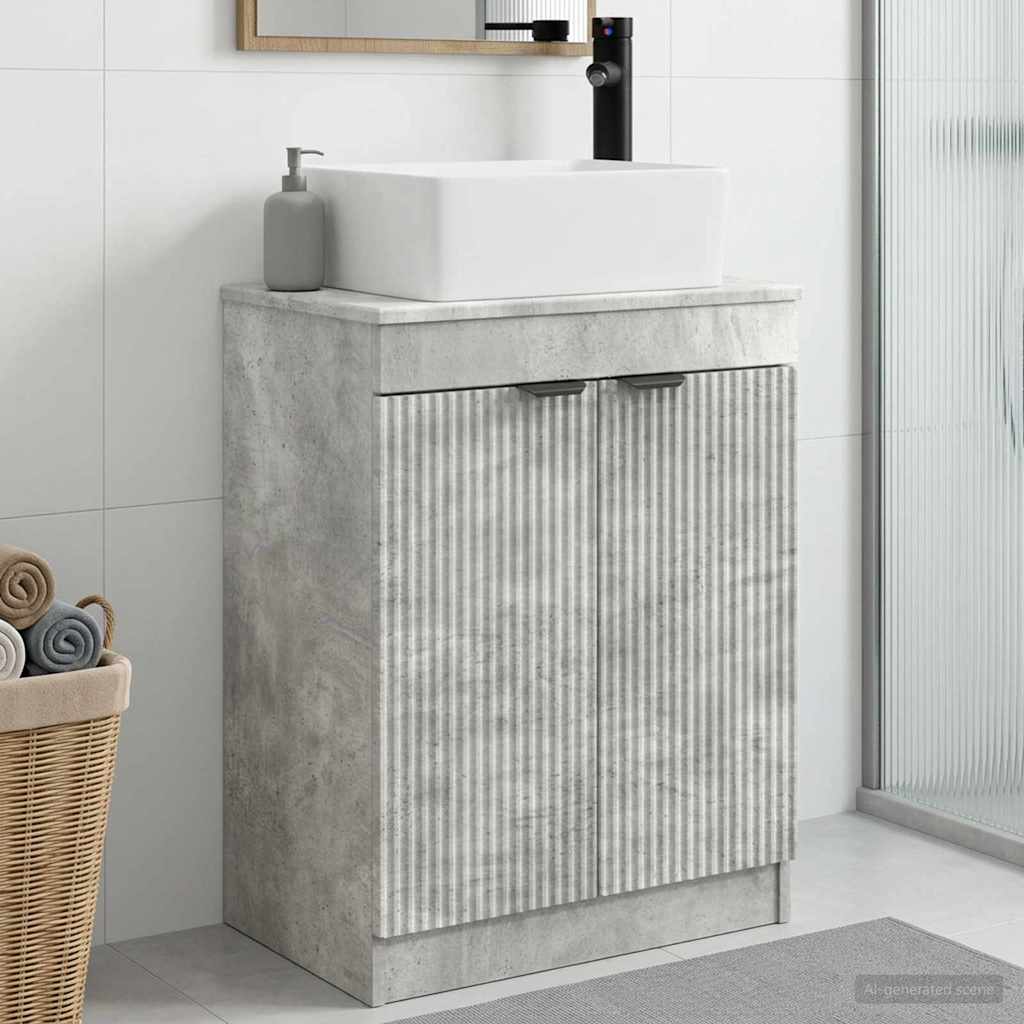 Meuble de salle de bain avec évier Gris béton 54 x 35 x 83 cm