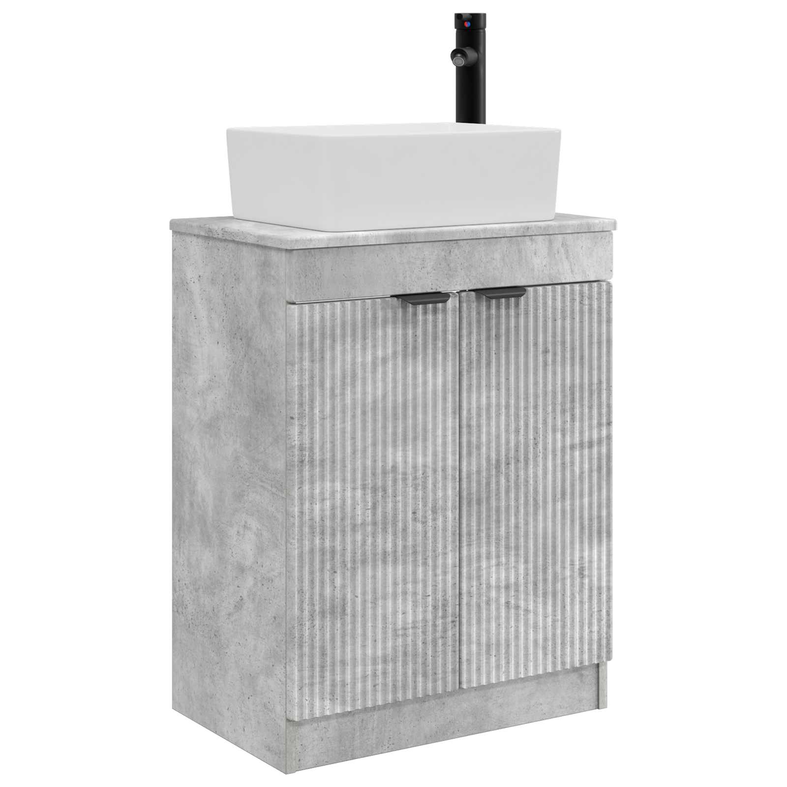 Meuble de salle de bain avec évier Gris béton 54 x 35 x 83 cm