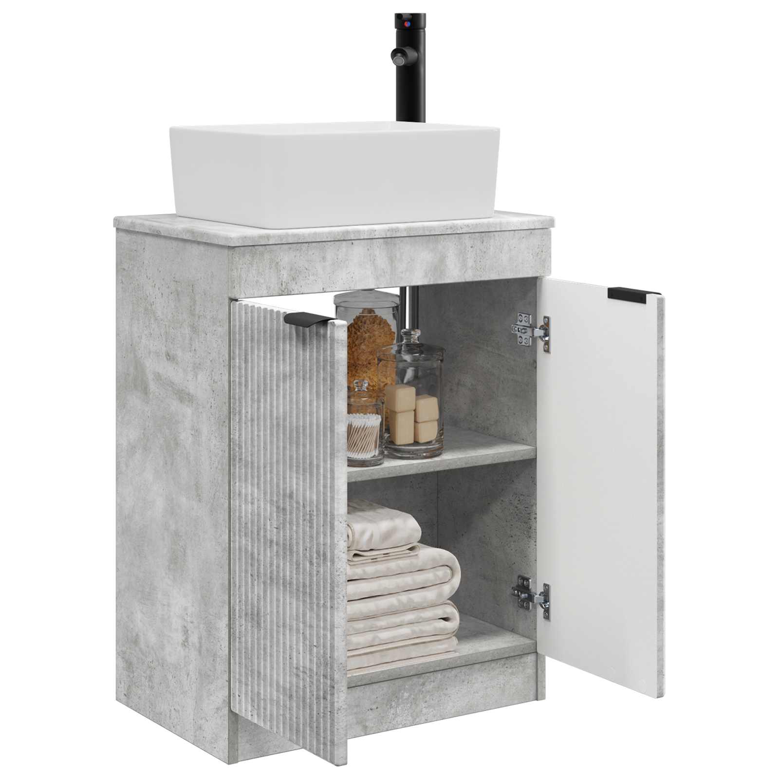 Meuble de salle de bain avec évier Gris béton 54 x 35 x 83 cm