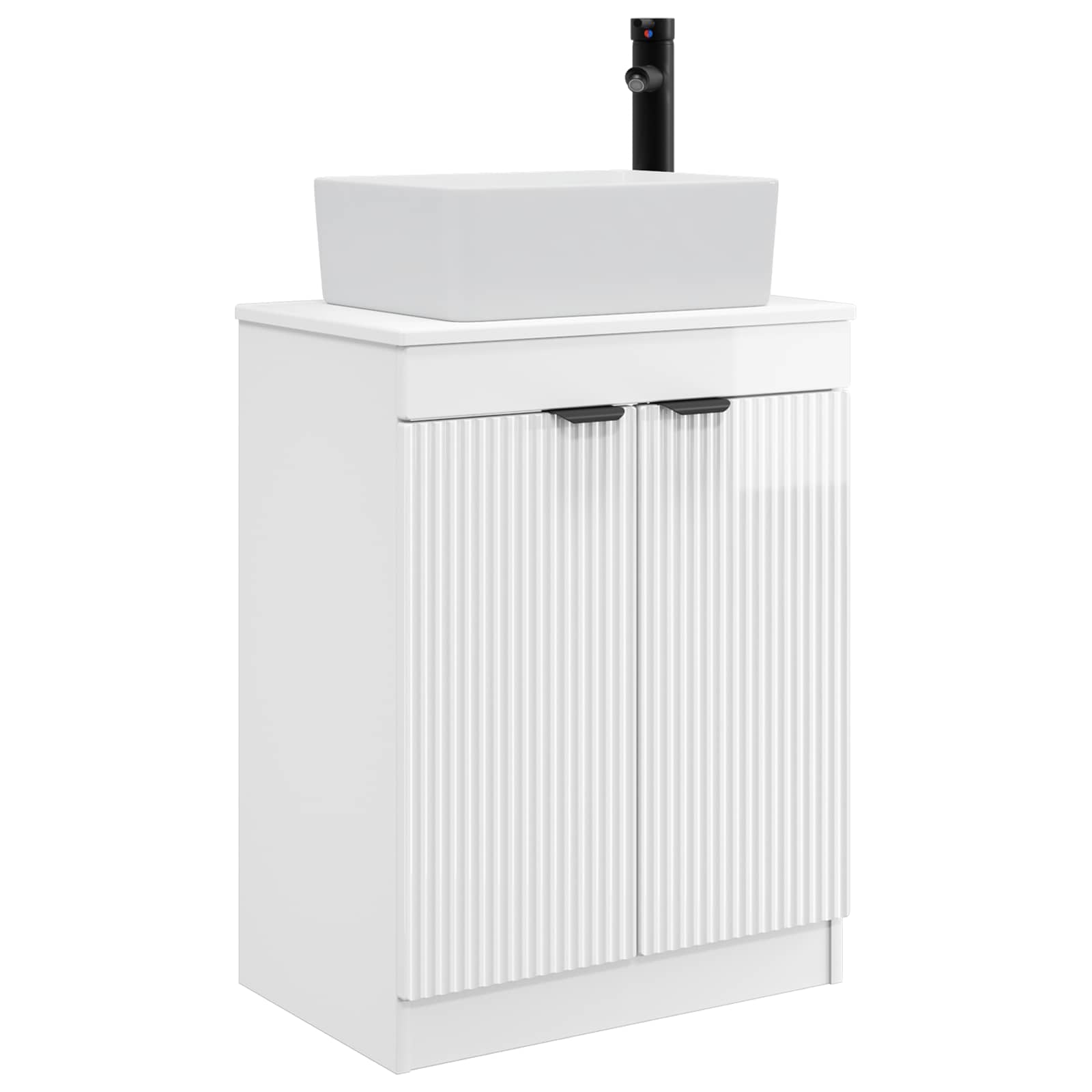 Meuble de salle de bain avec évier Blanc brillant