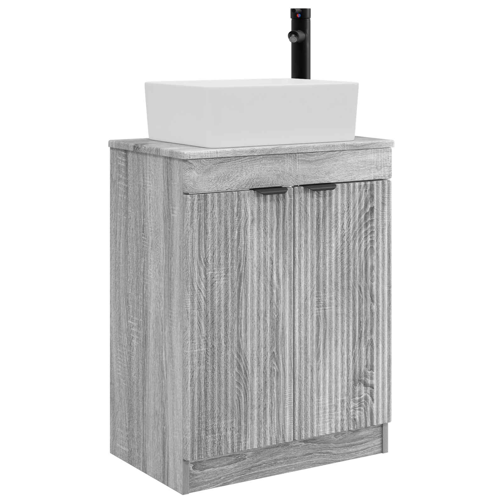 Meuble de salle de bain avec évier Sonoma gris 54 x 35 x 83 cm