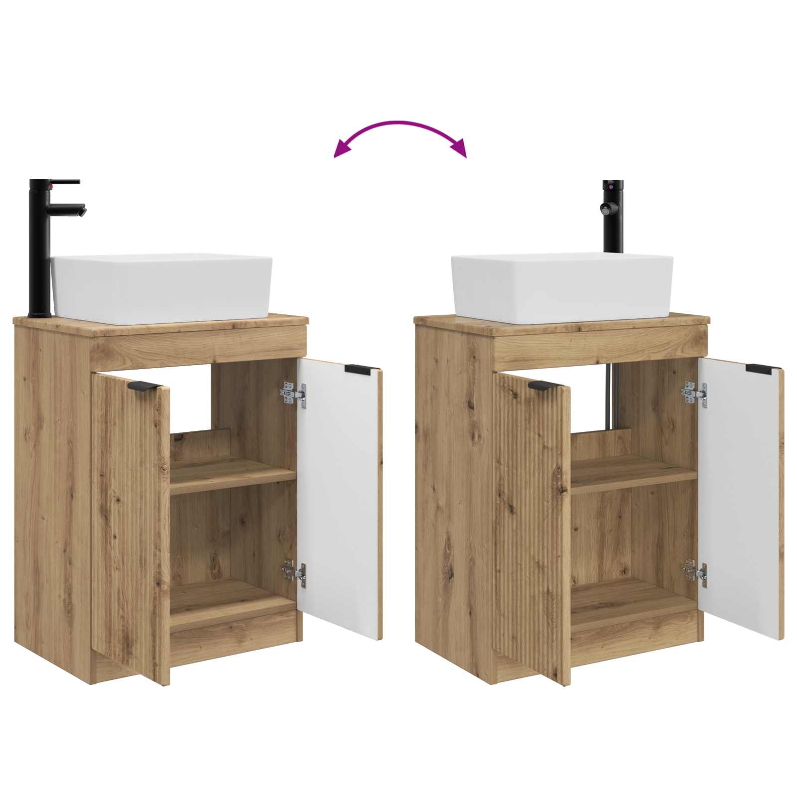Meuble de salle de bain avec évier Chêne artisanal - XIOS