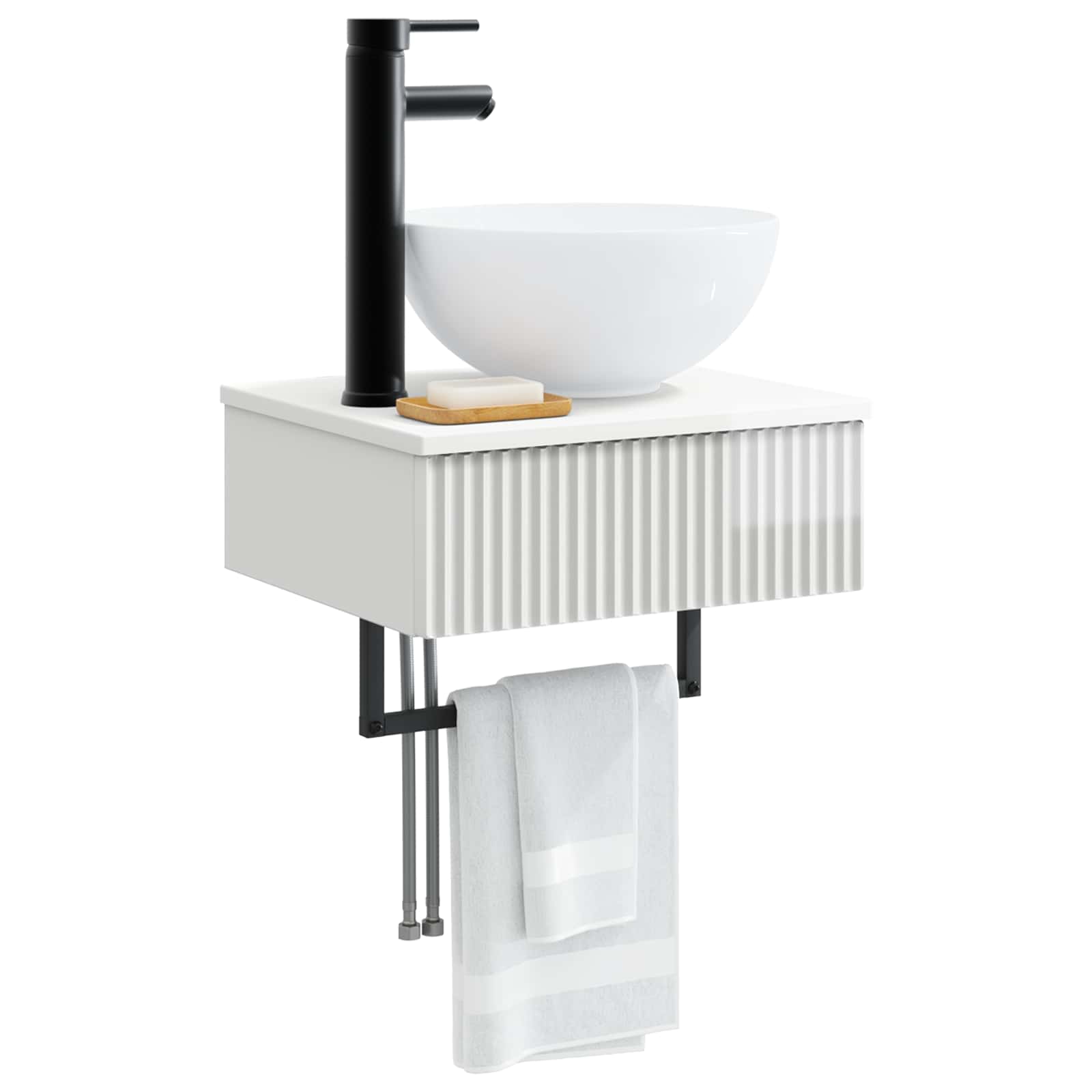 Basin de lavage mural Blanc brillant 40 x 35 x 39 cm