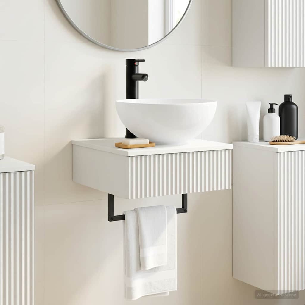 Basin de lavage mural Blanc 40 x 41 x 40,5 cm Bois d'ingénierie