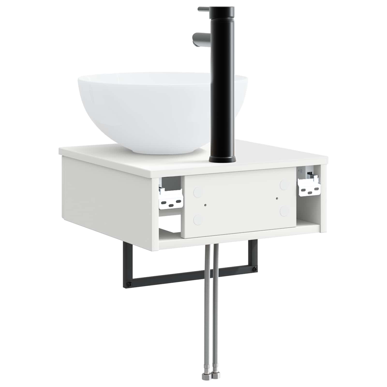 Basin de lavage mural Blanc 40 x 41 x 40,5 cm Bois d'ingénierie