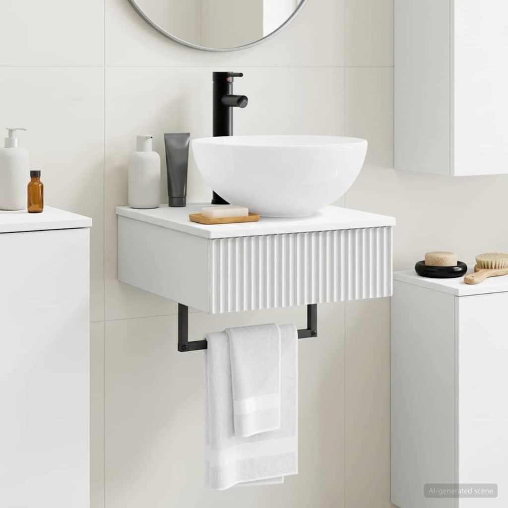 Basin de lavage mural Blanc brillant 40 x 41 x 40,5 cm