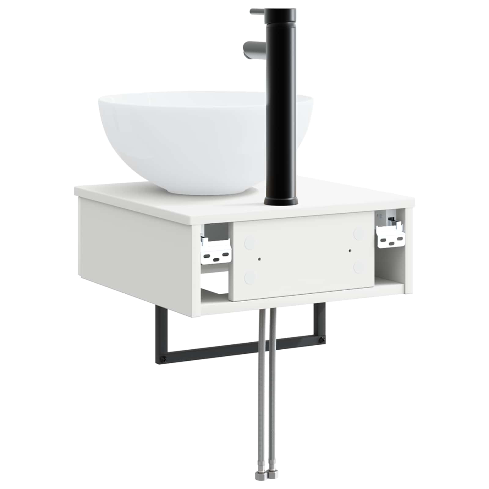 Basin de lavage mural Blanc brillant 40 x 41 x 40,5 cm
