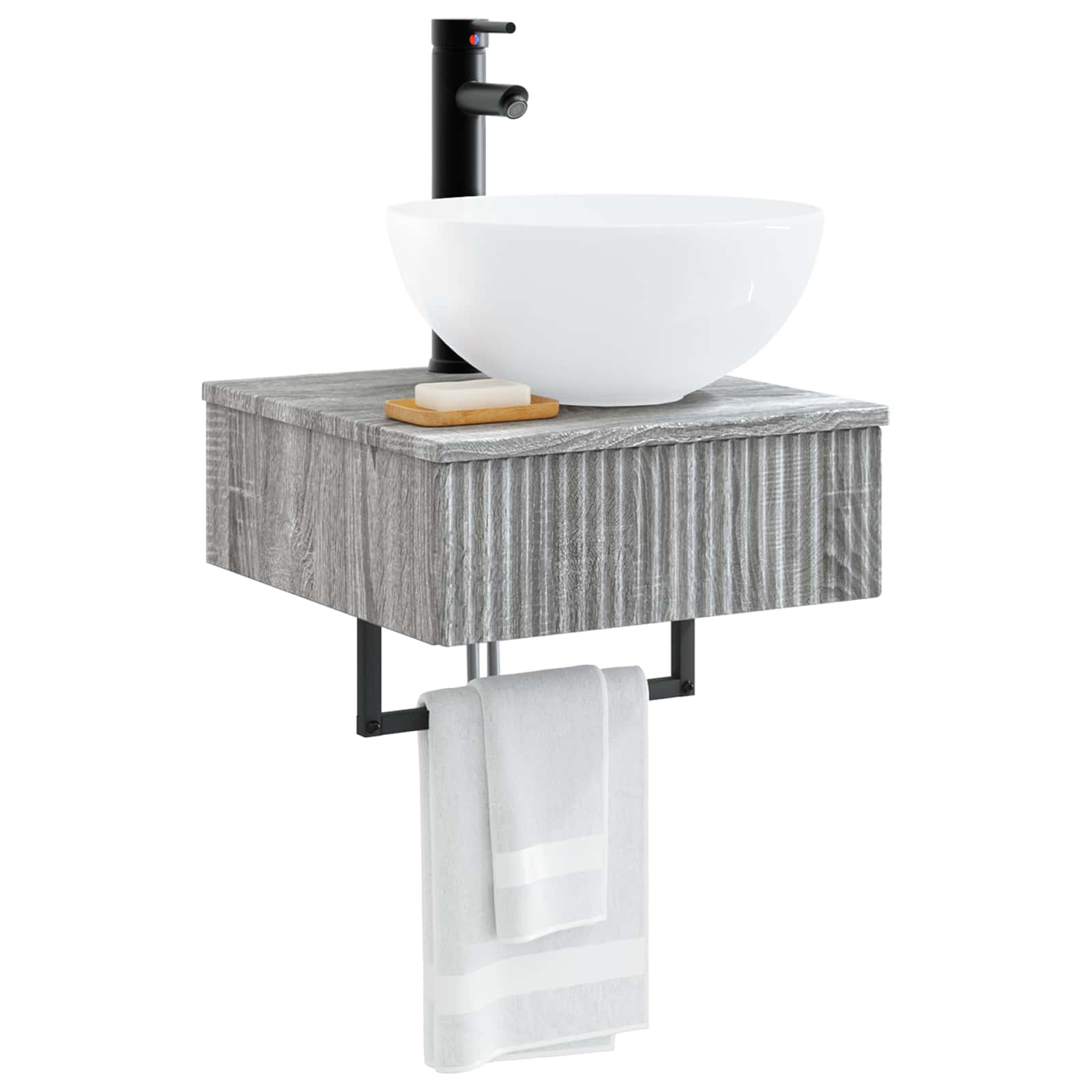 Basin de lavage mural Sonoma gris 40 x 41 x 40,5 cm