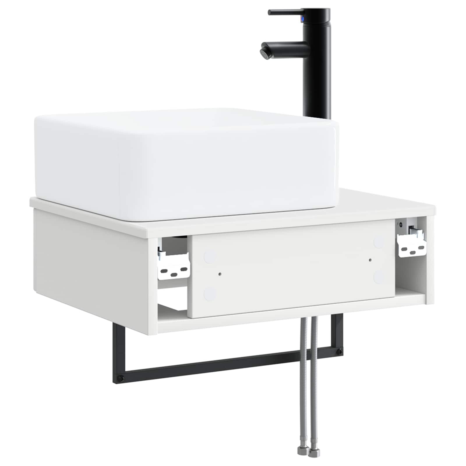Basin de lavage mural Blanc 50 x 41 x 39 cm Bois d'ingénierie