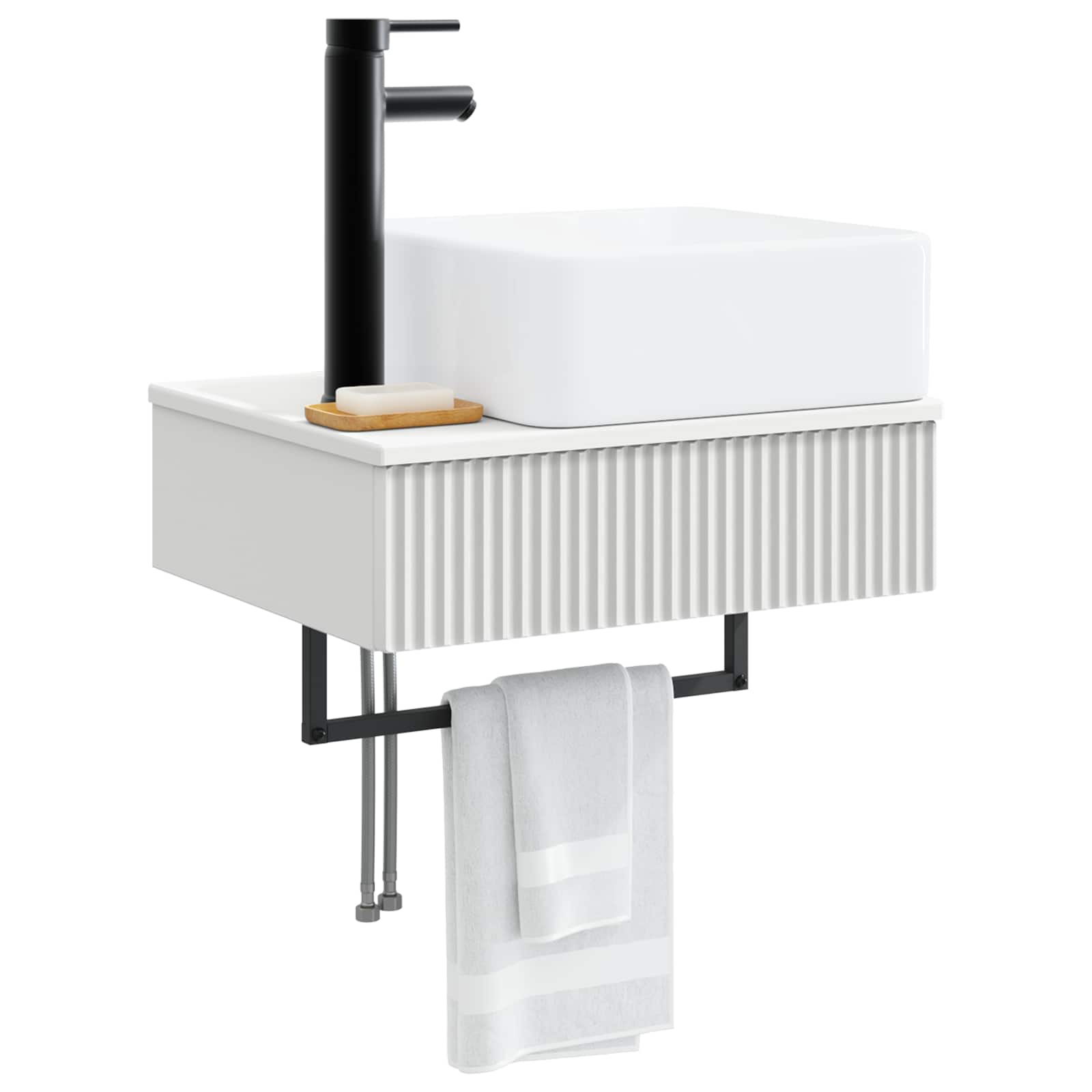 Basin de lavage mural Blanc 50 x 41 x 39 cm Bois d'ingénierie