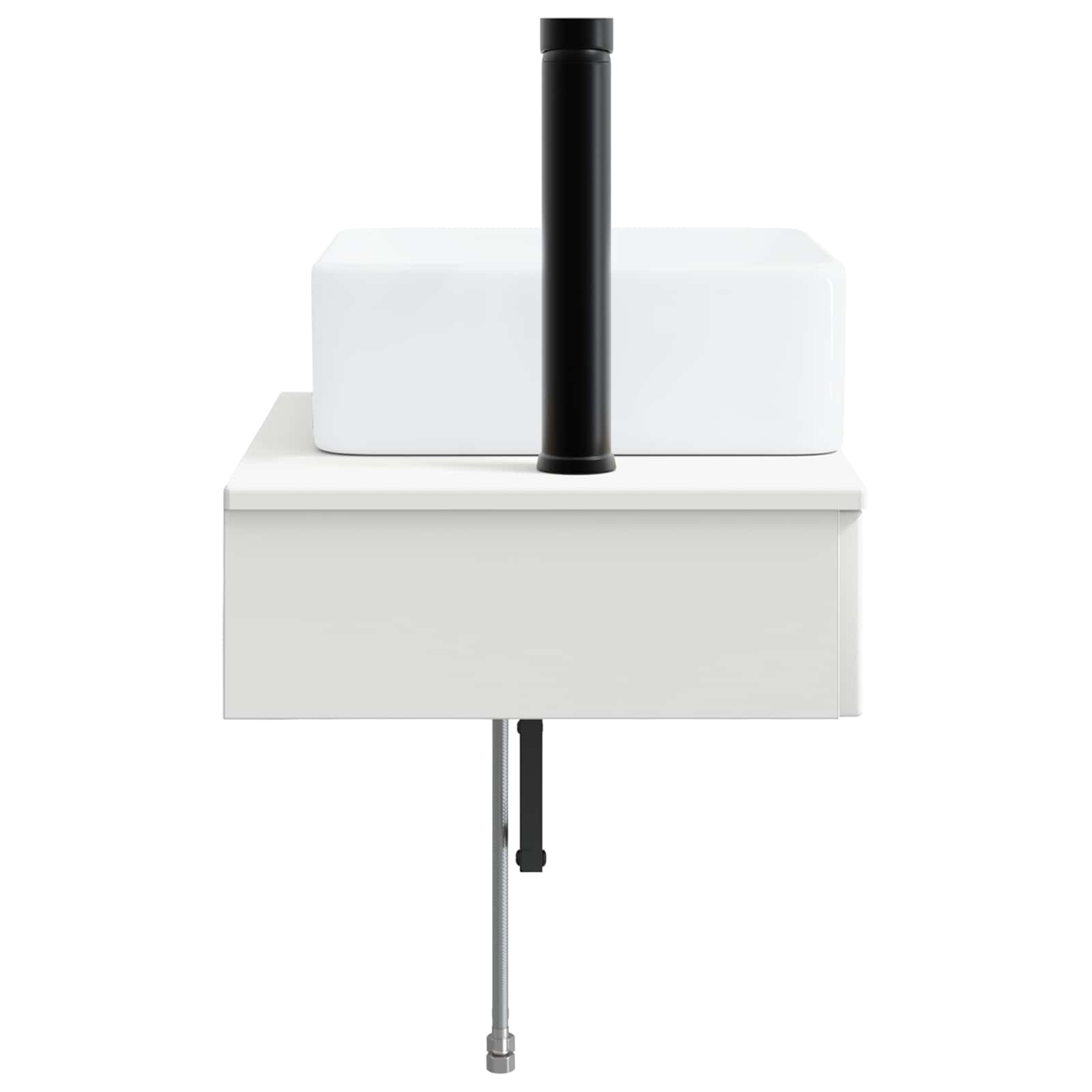 Basin de lavage mural Blanc 50 x 41 x 39 cm Bois d'ingénierie