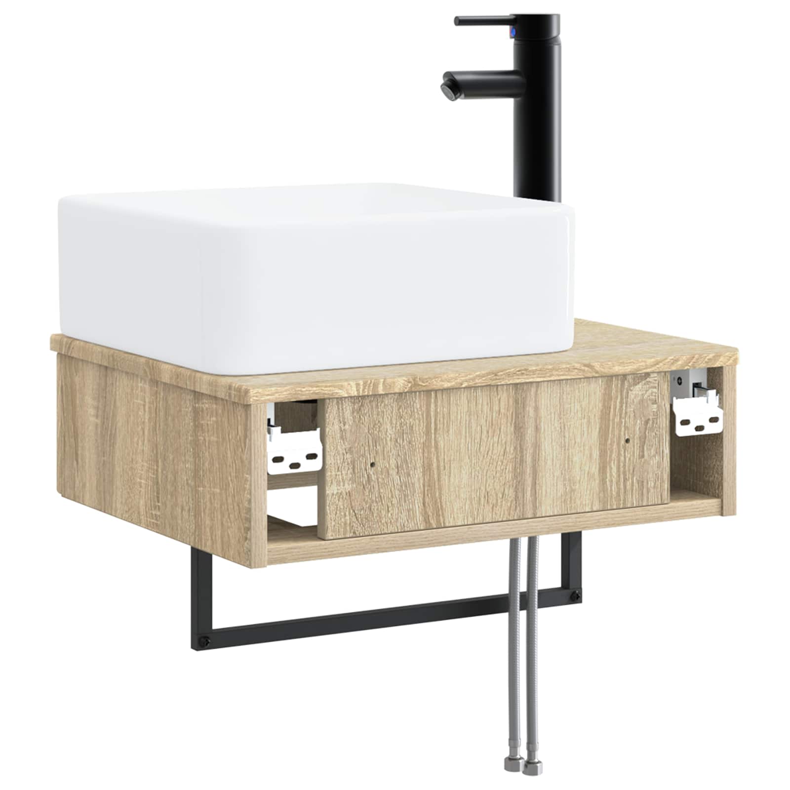 Basin de lavage mural Chêne Sonoma 50 x 41 x 39 cm