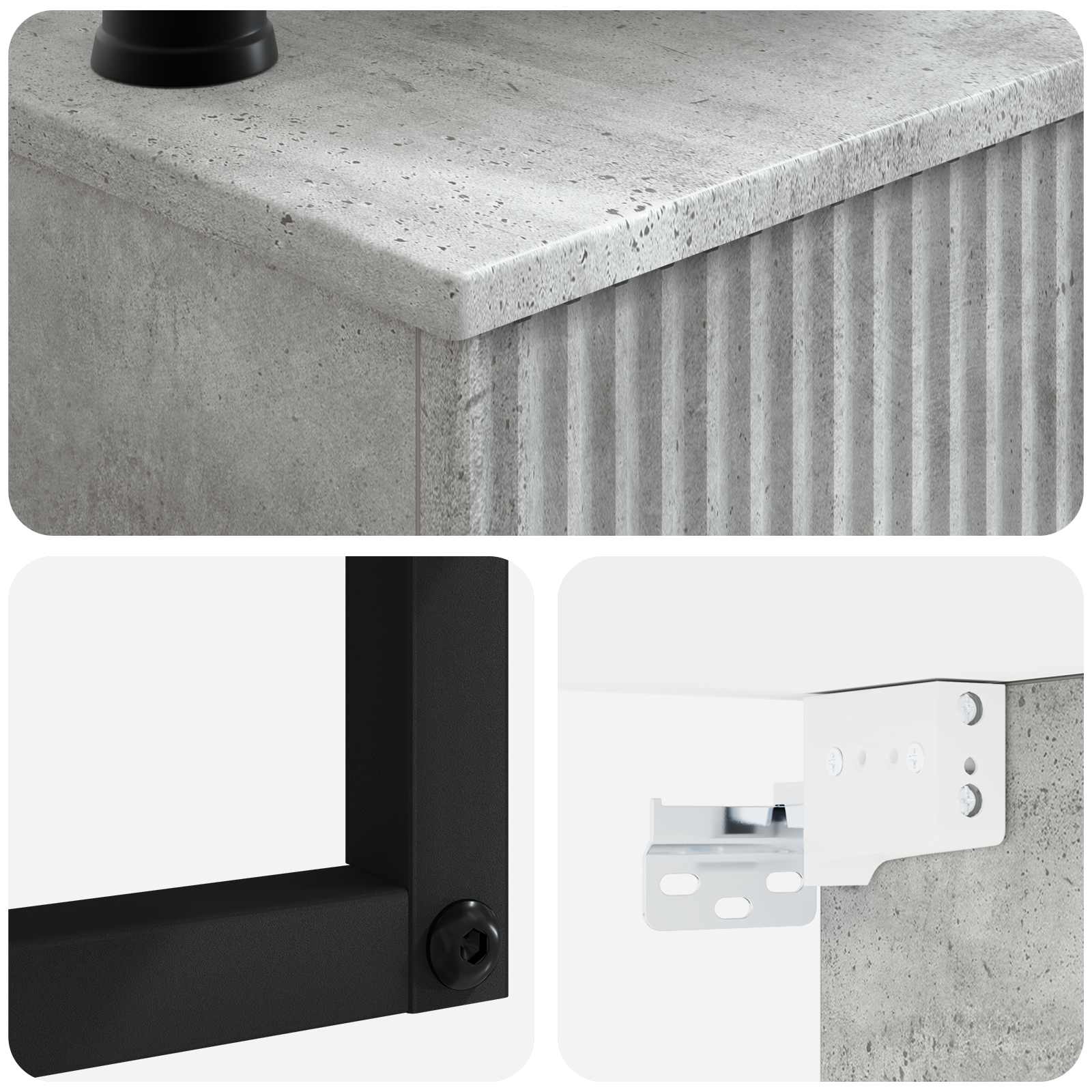Basin de lavage mural Gris béton 50 x 41 x 39 cm
