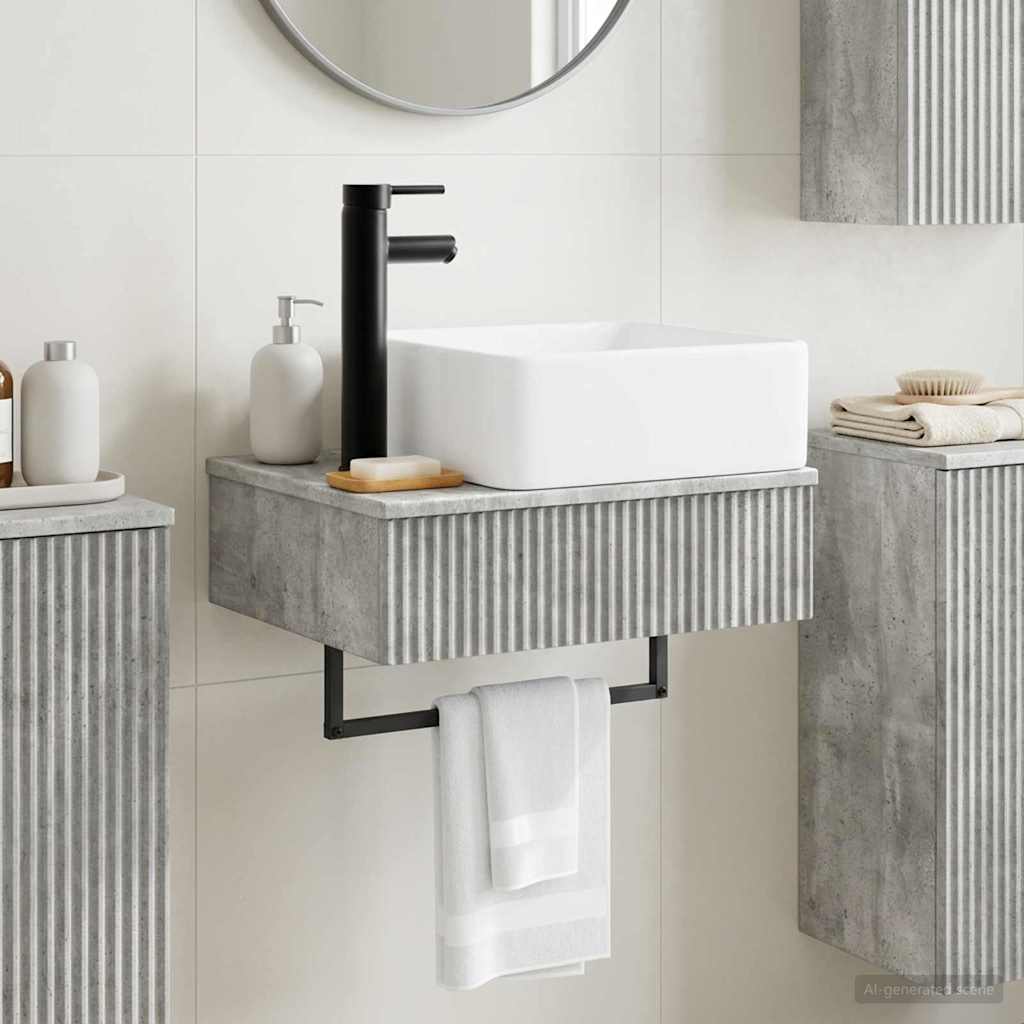 Basin de lavage mural Gris béton 50 x 41 x 39 cm