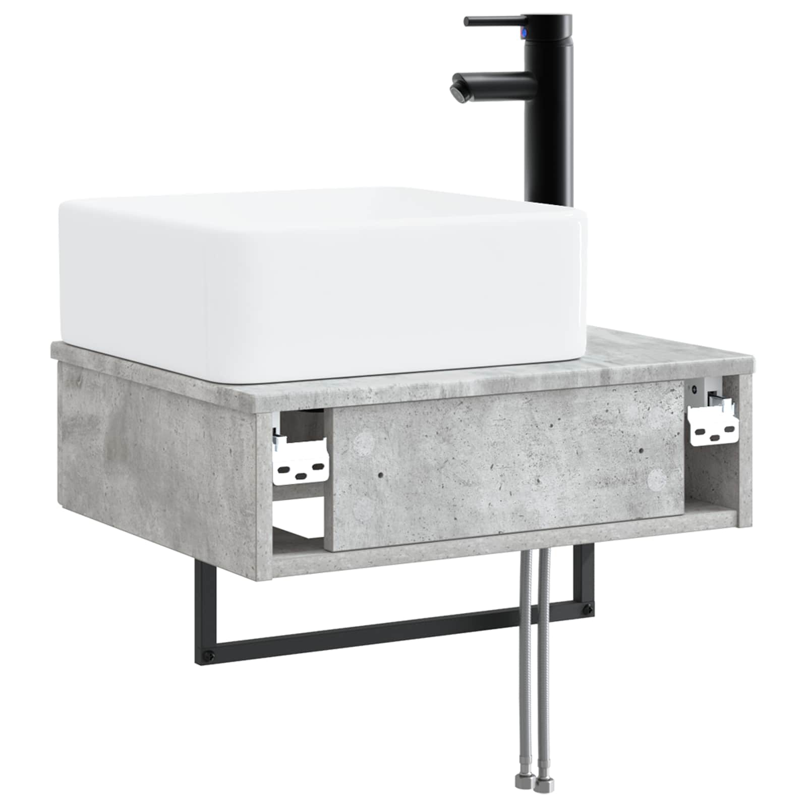 Basin de lavage mural Gris béton 50 x 41 x 39 cm